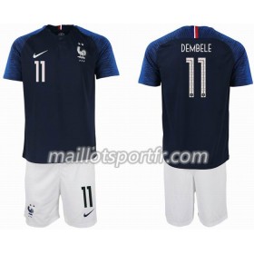 Maillot de Foot France DEMBELE 11 2 star Enfant Domicile Coupe du monde 2018